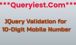 JQuery Validation for 10-Digit Mobile Number