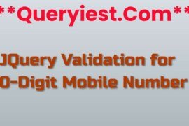 JQuery Validation for 10-Digit Mobile Number
