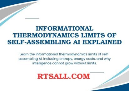 Informational Thermodynamics Limits of Self-Assembling AI Explained